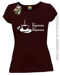 Bez Espresso Mam Depresso - Koszulka damska brąz
