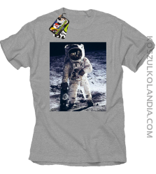Kosmonauta z deskorolką - koszulka męska melanż 