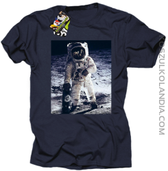 Kosmonauta z deskorolką - koszulka męska granat