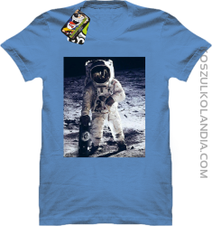 Kosmonauta z deskorolką - koszulka męska błękit 
