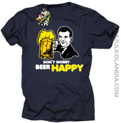 DONT WORRY BEER HAPPY - Koszulka męska granat