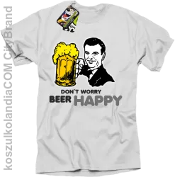 DONT WORRY BEER HAPPY - Koszulka męska biały