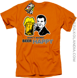 DONT WORRY BEER HAPPY - Koszulka męska pomarańczowy