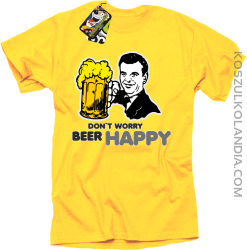 DONT WORRY BEER HAPPY - Koszulka męska żółty