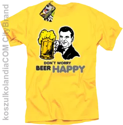 DONT WORRY BEER HAPPY - Koszulka męska żółty