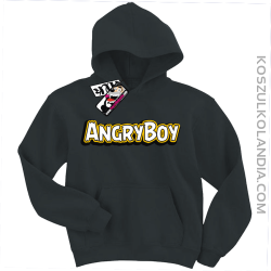 Angryboy - modna dziecięca bluza z kapturem - czarny