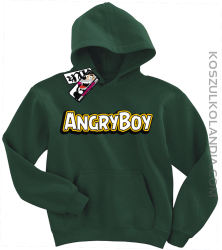 Angryboy - modna dziecięca bluza z kapturem - butelkowy