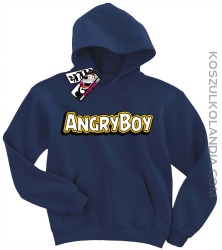 Angryboy - modna dziecięca bluza z kapturem - granatowy