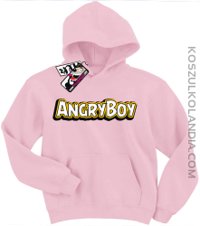 Angryboy - modna dziecięca bluza z kapturem - różowy