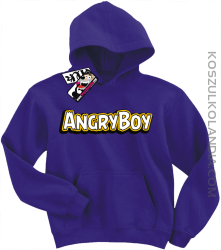 Angryboy - modna dziecięca bluza z kapturem - fioletowy