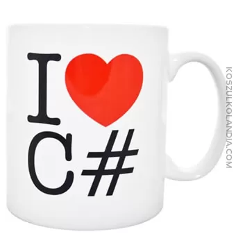 I LOVE C# - język programowania - kubek ceramiczny