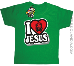 I love Jesus StickStyle - Koszulka Dziecięca - Zielony