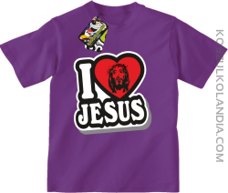 I love Jesus StickStyle - Koszulka Dziecięca - Fioletowy