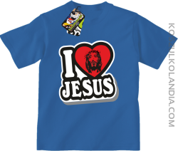 I love Jesus StickStyle - Koszulka Dziecięca- Niebieski