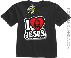 I love Jesus StickStyle - Koszulka Dziecięca - Czarny