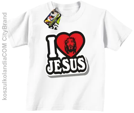 I love Jesus StickStyle - Koszulka Dziecięca - Biały