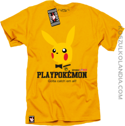 Play Pokemon - Koszulka męska żółta 