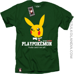 Play Pokemon - Koszulka męska zielona 