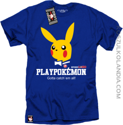 Play Pokemon - Koszulka męska niebieska 