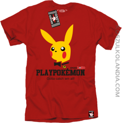 Play Pokemon - Koszulka męska czerwona 