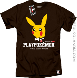 Play Pokemon - Koszulka męska brąz 
