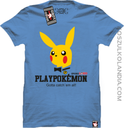 Play Pokemon - Koszulka męska błękit 