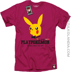 Play Pokemon - Koszulka męska fuchsia 