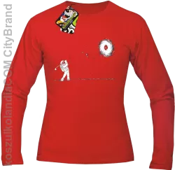 ﻿Astro Golfista na księżycu - Longsleeve męski czerwony 