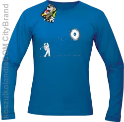 ﻿Astro Golfista na księżycu - Longsleeve męski niebieski 