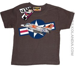 Air Force One Samolot Wojskowy - koszulka dziecięca - brązowy
