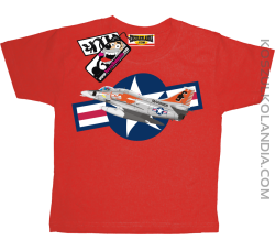 Air Force One Samolot Wojskowy - koszulka dziecięca- czerwony
