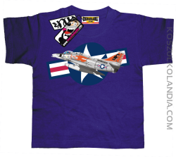 Air Force One Samolot Wojskowy - koszulka dziecięca - fioletowy