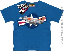 Air Force One Samolot Wojskowy - koszulka dziecięca - niebieski