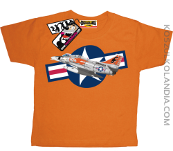 Air Force One Samolot Wojskowy - koszulka dziecięca - pomarańczowy