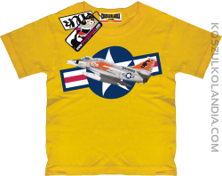 Air Force One Samolot Wojskowy - koszulka dziecięca - zółty