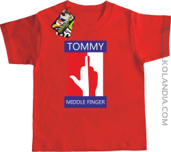 Tommy Middle Finger - Koszulka dziecięca czerwona 