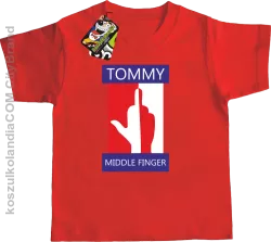 Tommy Middle Finger - Koszulka dziecięca czerwona 