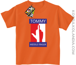 Tommy Middle Finger - Koszulka dziecięca pomarańcz 