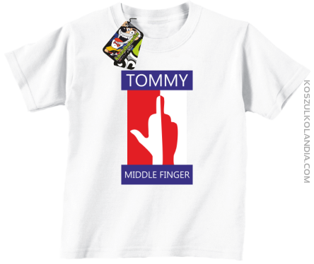 Tommy Middle Finger - Koszulka dziecięca biała 
