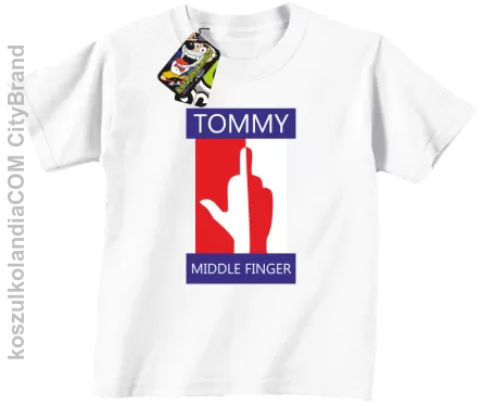 Tommy Middle Finger - Koszulka dziecięca biała 