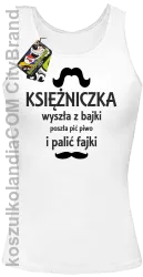 KSIĘŻNICZKA wyszła z bajki poszła pić piwo i palić fajki - Top damski biały