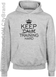 Keep Calm and TRAINING HARD - Bluza dziecięca z kapturem melanż 