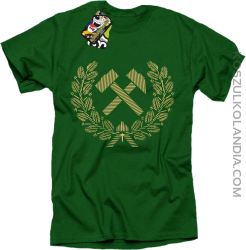 Pyrlik i żelazko znak górniczy herb górnictwa - Koszulka męska zielona 