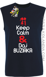 Keep Calm & Daj Buziaka - bezrękawnik męski TANK TOP - Granatowy