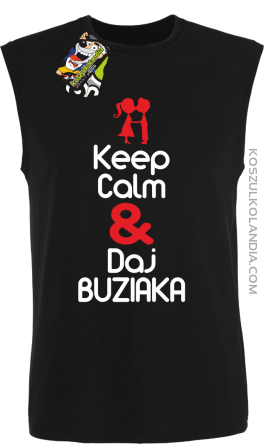 Keep Calm & Daj Buziaka - bezrękawnik męski TANK TOP - Czarny