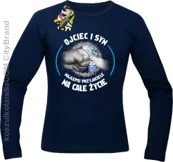 Ojciec i Syn najlepsi przyjaciele na całe życie - Longsleeve męski granatowy 