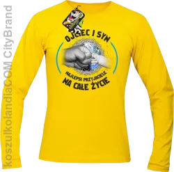 Ojciec i Syn najlepsi przyjaciele na całe życie - Longsleeve męski żółty 