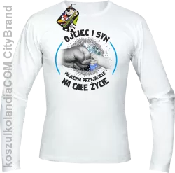 Ojciec i Syn najlepsi przyjaciele na całe życie - Longsleeve męski biały 