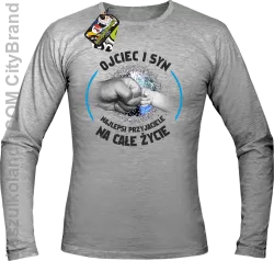 Ojciec i Syn najlepsi przyjaciele na całe życie - Longsleeve męski melanż 