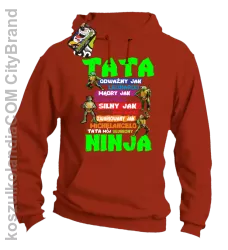 Tata Odważny jak Leonardo Żółwie NINJA Turtles - Bluza męska z kapturem pomarańcz 